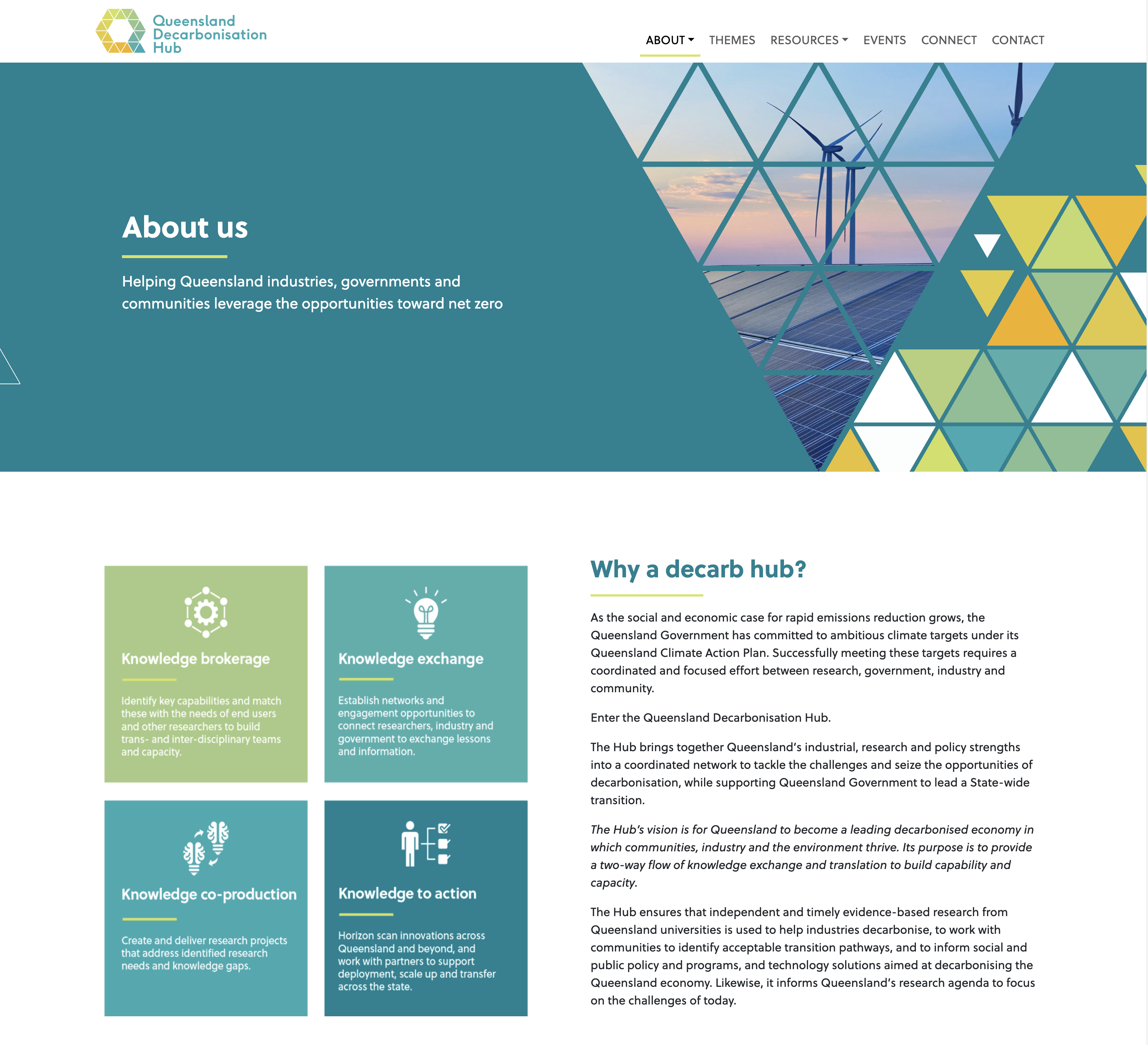 Queensland Decarbonisation Hub screen